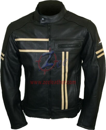 Leather Vintage Cruiser Retro Motorbike Motorcycle Jacket New Racer – ZEE