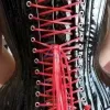 Heavy Duty Women's Overbust Waist Trainer Double Steel Boned Black PVC Corset - Image 3