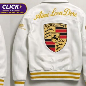 Porsche style leather Jacket Embroidery