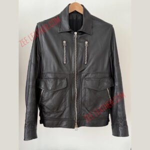 Men's 3 Zip Leather Jacket – Genuine Cowhide Leather